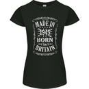 Born In Britain 78th Birthday Made 1945 Womens Petite Cut T-Shirt Black