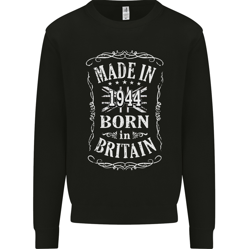 Born In Britain 79th Birthday Made 1944 Mens Sweatshirt Jumper Black
