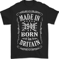 Born In Britain 79th Birthday Made 1944 Mens T-Shirt 100% Cotton BLACK