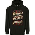 Born To Be Free Biker Motorbike Motorcycle Mens 80% Cotton Hoodie Black