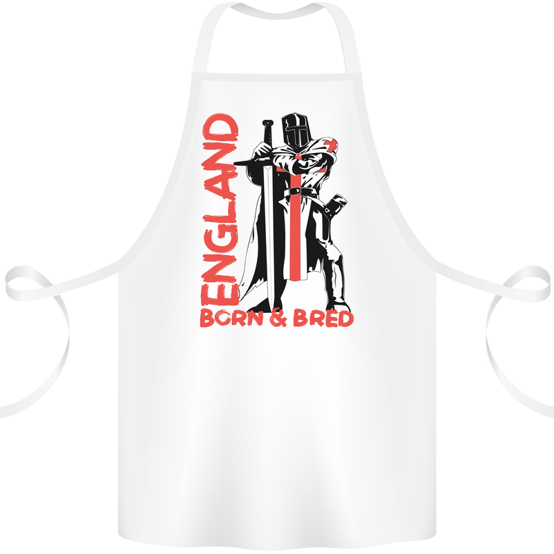 Born & Bred England St Georges Day Cotton Apron 100% Organic White