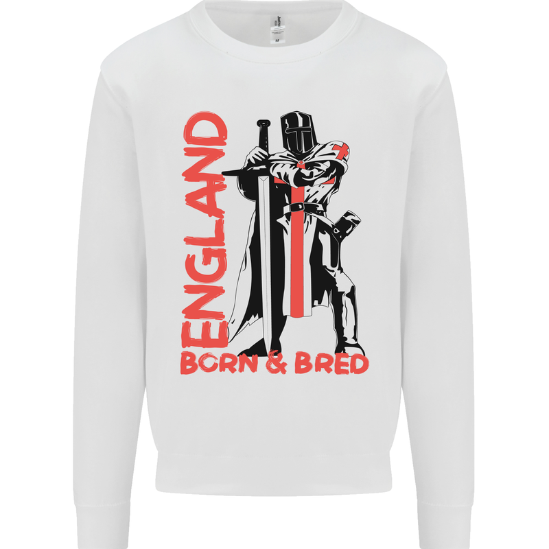 Born & Bred England St Georges Day Mens Sweatshirt Jumper White