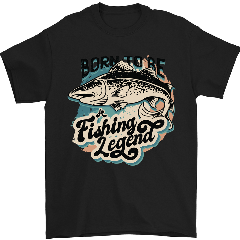 a black t - shirt with a fish on it that says born to be fishing