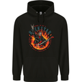 Born to Be a Rock Star Guitar Skull n Roll Mens 80% Cotton Hoodie Black