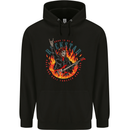 Born to Be a Rock Star Guitar Skull n Roll Mens 80% Cotton Hoodie Black