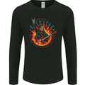 Born to Be a Rock Star Guitar Skull n Roll Mens Long Sleeve T-Shirt Black