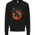 Born to Be a Rock Star Guitar Skull n Roll Mens Sweatshirt Jumper Black