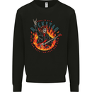 Born to Be a Rock Star Guitar Skull n Roll Mens Sweatshirt Jumper Black
