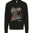 Born to Be a Rockstar Funny Rock Music Guitar Mens Sweatshirt Jumper Black