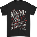 Born to Be a Rockstar Funny Rock Music Guitar Mens T-Shirt 100% Cotton Black