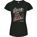 Born to Be a Rockstar Funny Rock Music Guitar Womens Petite Cut T-Shirt Black