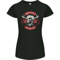 Born to Be a Rockstar Guitar Rock Music Skull Womens Petite Cut T-Shirt Black