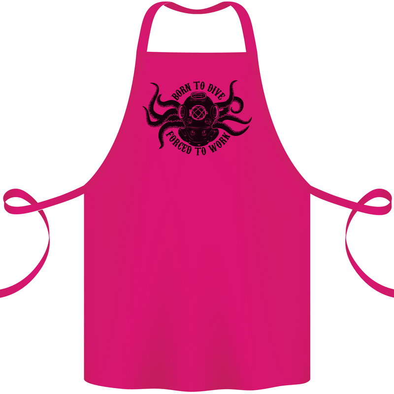 Born to Dive Octopus Scuba Diver Octopus Cotton Apron 100% Organic Pink