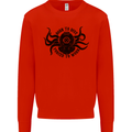 Born to Dive Octopus Scuba Diver Octopus Mens Sweatshirt Jumper Bright Red
