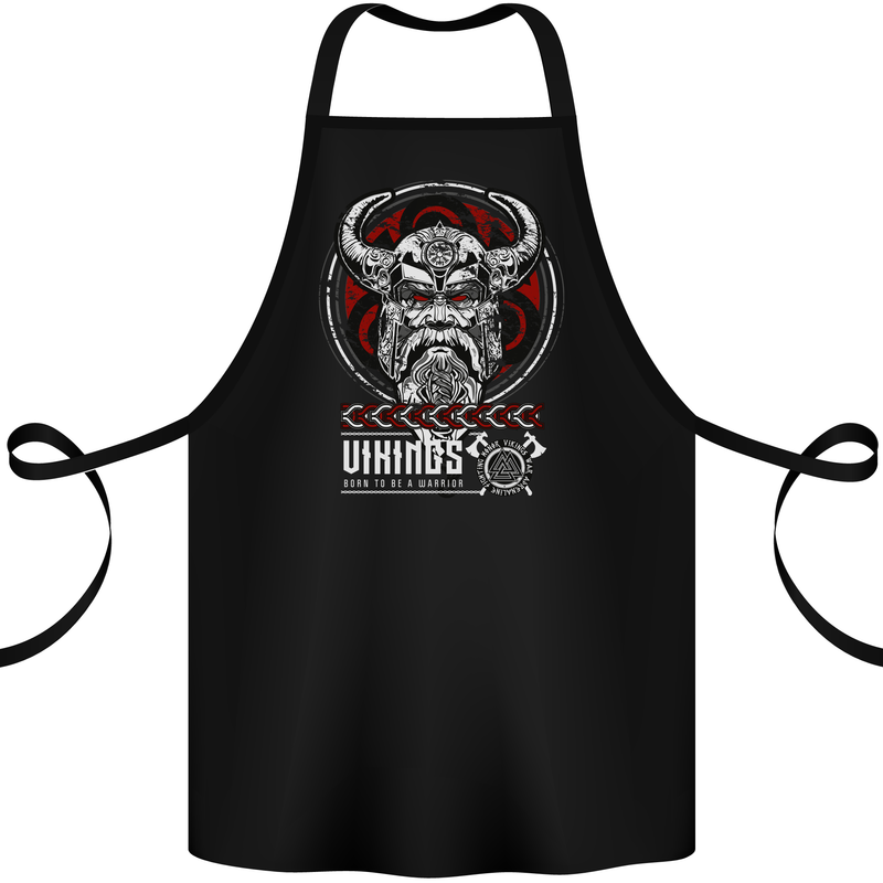 Born to be Vikings Ragnar Odin Valhalla Cotton Apron 100% Organic Black