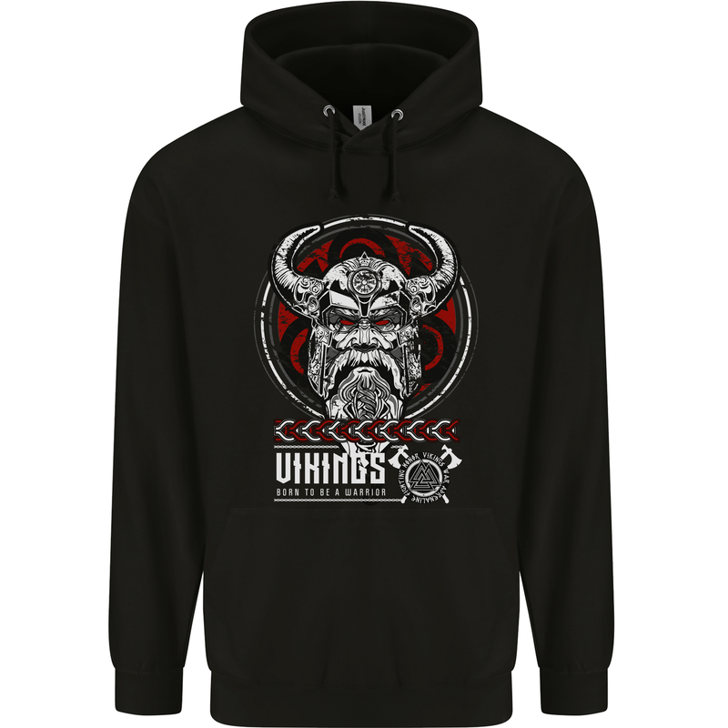 Born to be Vikings Ragnar Odin Valhalla Mens 80% Cotton Hoodie Black