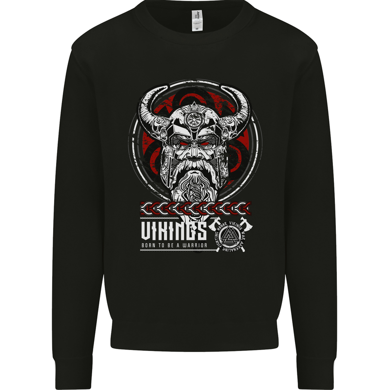 Born to be Vikings Ragnar Odin Valhalla Mens Sweatshirt Jumper Black