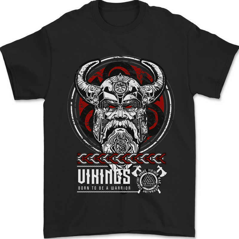 Born to be Vikings Ragnar Odin Valhalla Mens T-Shirt 100% Cotton Black