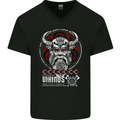 Born to be Vikings Ragnar Odin Valhalla Mens V-Neck Cotton T-Shirt Black