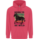 Born to be Wild Horse Riding Equestrian Childrens Kids Hoodie Heliconia
