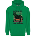 Born to be Wild Horse Riding Equestrian Childrens Kids Hoodie Irish Green
