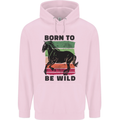 Born to be Wild Horse Riding Equestrian Childrens Kids Hoodie Light Pink