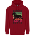 Born to be Wild Horse Riding Equestrian Childrens Kids Hoodie Red