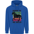 Born to be Wild Horse Riding Equestrian Childrens Kids Hoodie Royal Blue