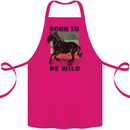 Born to be Wild Horse Riding Equestrian Cotton Apron 100% Organic Pink