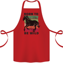 Born to be Wild Horse Riding Equestrian Cotton Apron 100% Organic Red