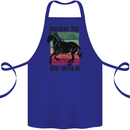 Born to be Wild Horse Riding Equestrian Cotton Apron 100% Organic Royal Blue