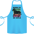 Born to be Wild Horse Riding Equestrian Cotton Apron 100% Organic Turquoise