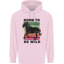 Born to be Wild Horse Riding Equestrian Mens 80% Cotton Hoodie Light Pink