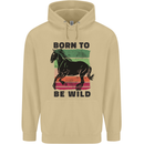 Born to be Wild Horse Riding Equestrian Mens 80% Cotton Hoodie Sand
