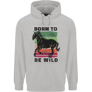 Born to be Wild Horse Riding Equestrian Mens 80% Cotton Hoodie Sports Grey