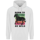 Born to be Wild Horse Riding Equestrian Mens 80% Cotton Hoodie White