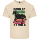 Born to be Wild Horse Riding Equestrian Mens Cotton T-Shirt Tee Top Natural