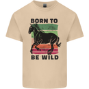 Born to be Wild Horse Riding Equestrian Mens Cotton T-Shirt Tee Top Sand