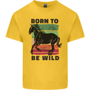 Born to be Wild Horse Riding Equestrian Mens Cotton T-Shirt Tee Top Yellow