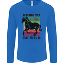 Born to be Wild Horse Riding Equestrian Mens Long Sleeve T-Shirt Royal Blue