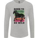 Born to be Wild Horse Riding Equestrian Mens Long Sleeve T-Shirt Sports Grey