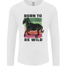 Born to be Wild Horse Riding Equestrian Mens Long Sleeve T-Shirt White