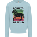Born to be Wild Horse Riding Equestrian Mens Sweatshirt Jumper Light Blue