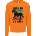 Born to be Wild Horse Riding Equestrian Mens Sweatshirt Jumper Orange
