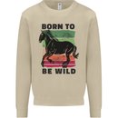 Born to be Wild Horse Riding Equestrian Mens Sweatshirt Jumper Sand