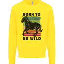 Born to be Wild Horse Riding Equestrian Mens Sweatshirt Jumper Yellow