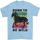 Born to be Wild Horse Riding Equestrian Mens T-Shirt 100% Cotton Light Blue