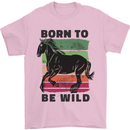Born to be Wild Horse Riding Equestrian Mens T-Shirt 100% Cotton Light Pink