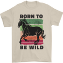 Born to be Wild Horse Riding Equestrian Mens T-Shirt 100% Cotton Sand