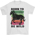 Born to be Wild Horse Riding Equestrian Mens T-Shirt 100% Cotton White